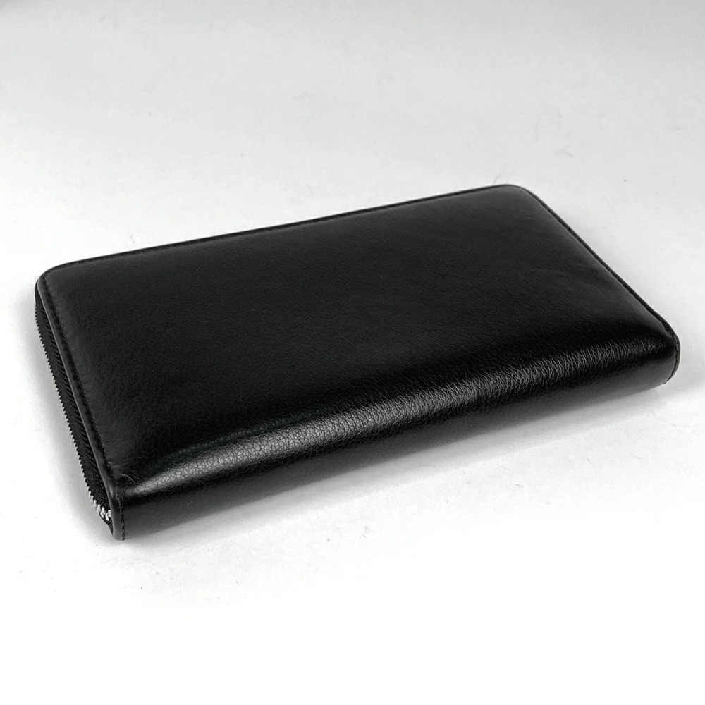 Balenciaga Leather Long Wallet Black